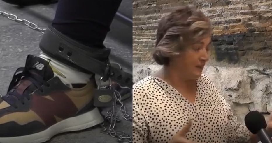 Шок! Варненка се окова с вериги, защото... ВИДЕО