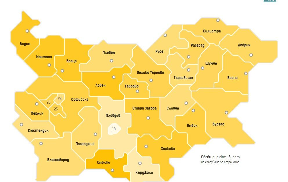 Плавно пълзи избирателната активност