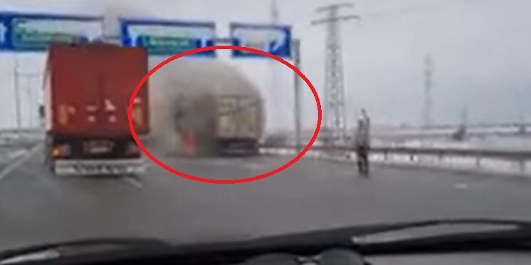 Първо в БЛИЦ! Огнен ужас на Околовръстното край София ВИДЕО