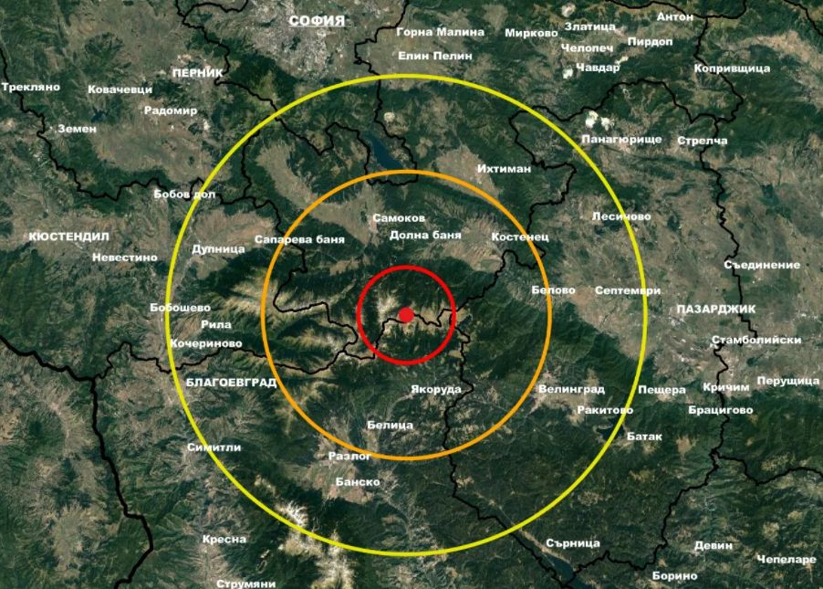 Земетресение по тъмна доба стресна Якоруда и Боровец СНИМКИ