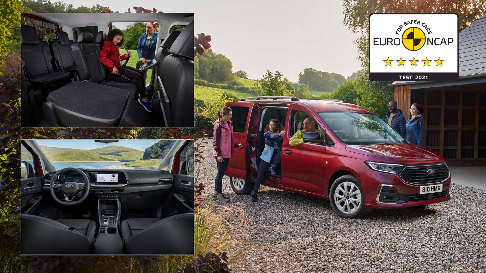 Изцяло новият Ford Tourneo Connect се присъединява към 5-звездната гама на Ford, сертифицирана от Euro NCAP