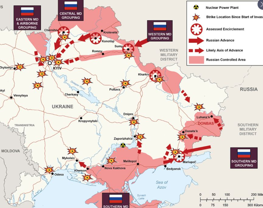 Британското разузнаване: Това постигна Русия за 9 дни война в Украйна КАРТА