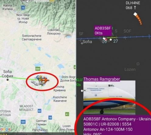 Скандални СНИМКИ! Ето как товарят със снаряди украинския АН-124 по тъмна доба на Летище София 