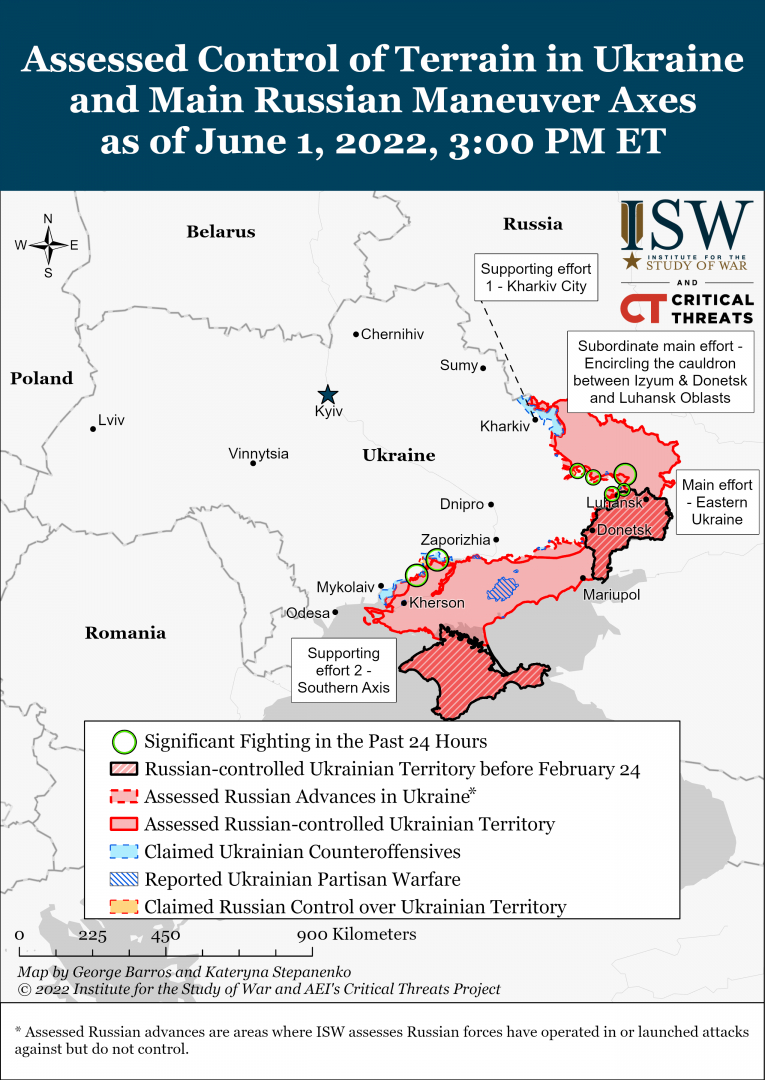 Британското разузнаване и ISW с последни данни за руската офанзива в Донбас КАРТА