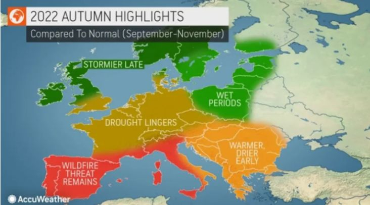 Метеоролози от "AccuWeather" с първа прогноза за есента, заговориха за "медикейни" или невиждана суша КАРТА