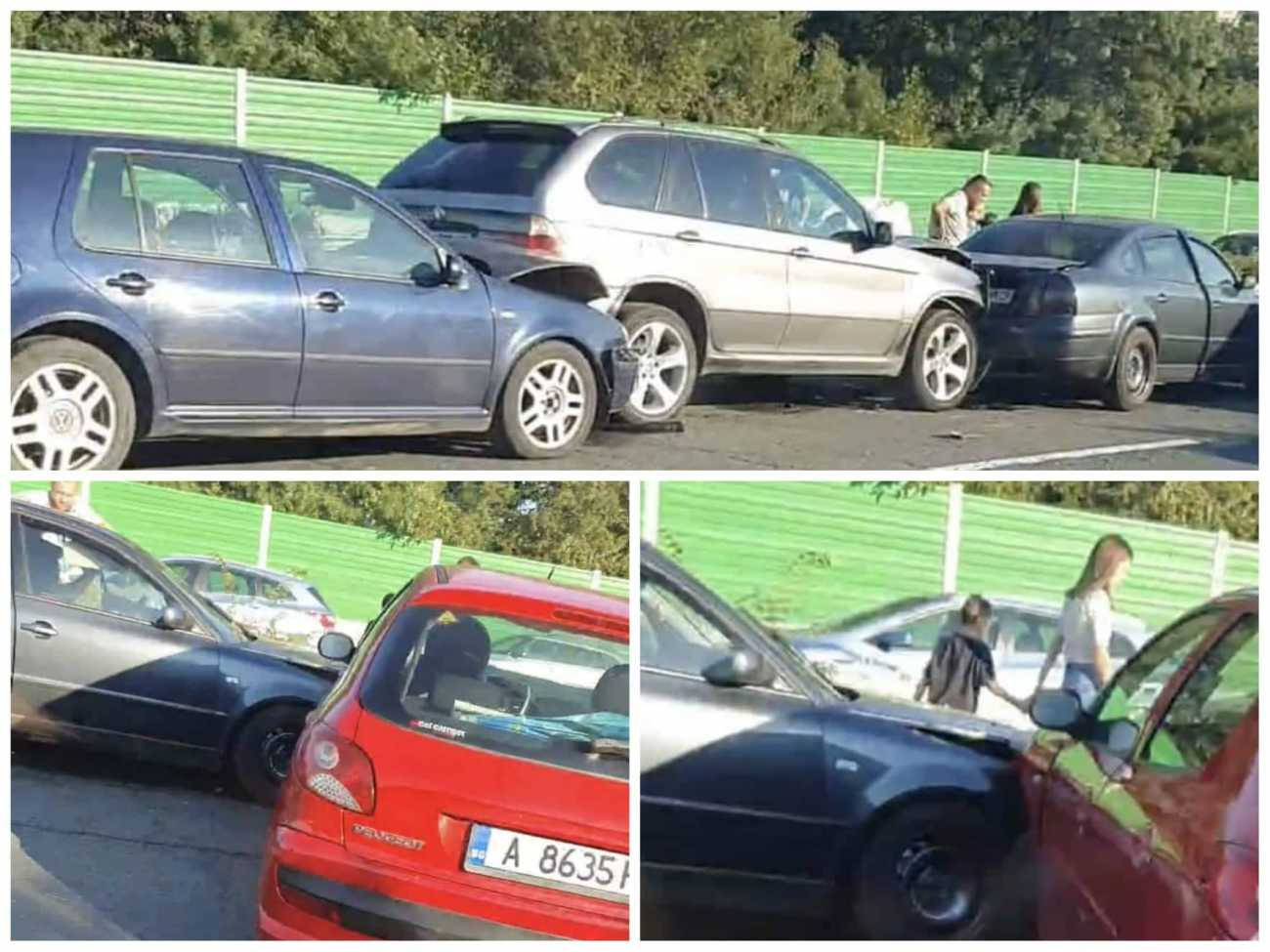 Верижно меле с четири коли в Бургас СНИМКИ