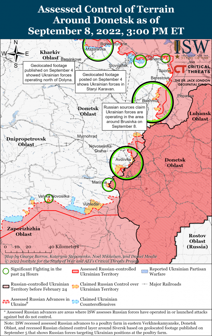 ISW: Киев ще пробие при Изюм като се възползва от прегрупирането на руските сили КАРТИ