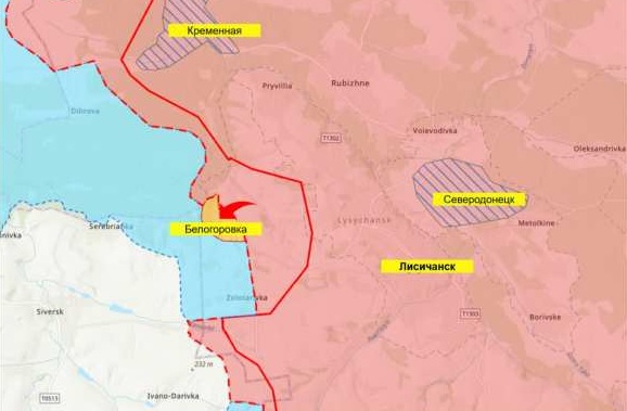 Руската армия напредва в Донбас и нанася удари по почти цялата фронтова линия КАРТА