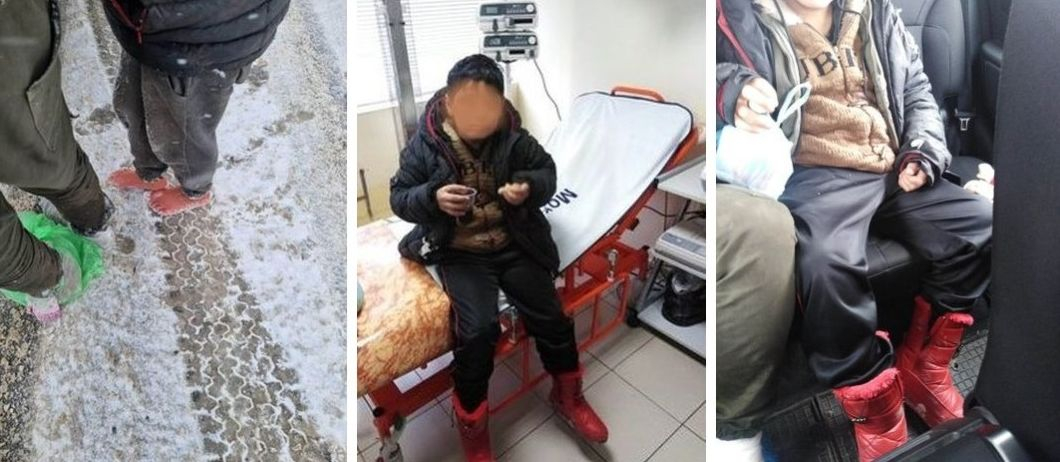 Гранични полицаи спасиха от ужасна смърт баща и босо дете до Драгоман СНИМКА