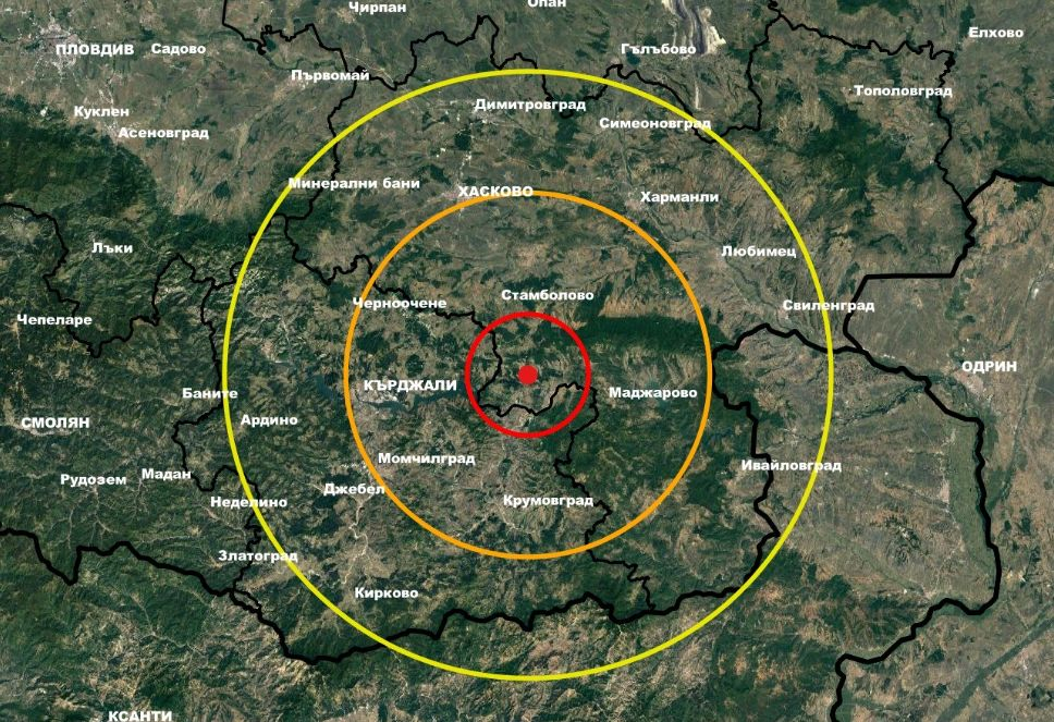 Земетресение разтърси 3 града в България КАРТА