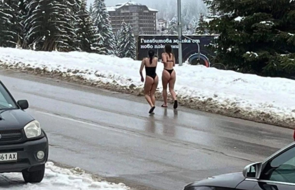 Полуголи бягащи мадами в снега ошашавиха всички в Пампорово СНИМКА 18+