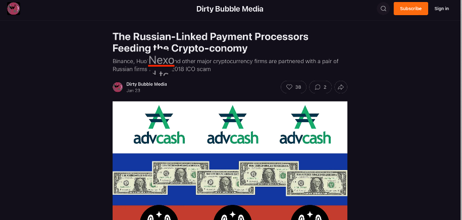 Dirty Bubble Media: Предупреждавахме ви за NEXO!