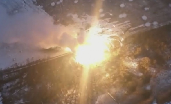 ВИДЕО от войната: Зрелищно унищожаване на реактивна система за залпов огън