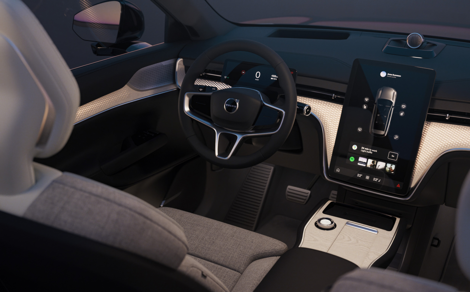 Събудете се с усмивка! Най-новите технологии в новото Volvo EX90 осигуряват осветление, близко до слънчевата светлина
