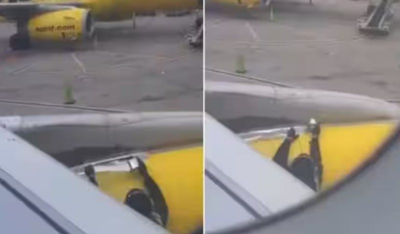 Пътничка изпадна в див ужас като видя как "лепят" крило на самолет ВИДЕО