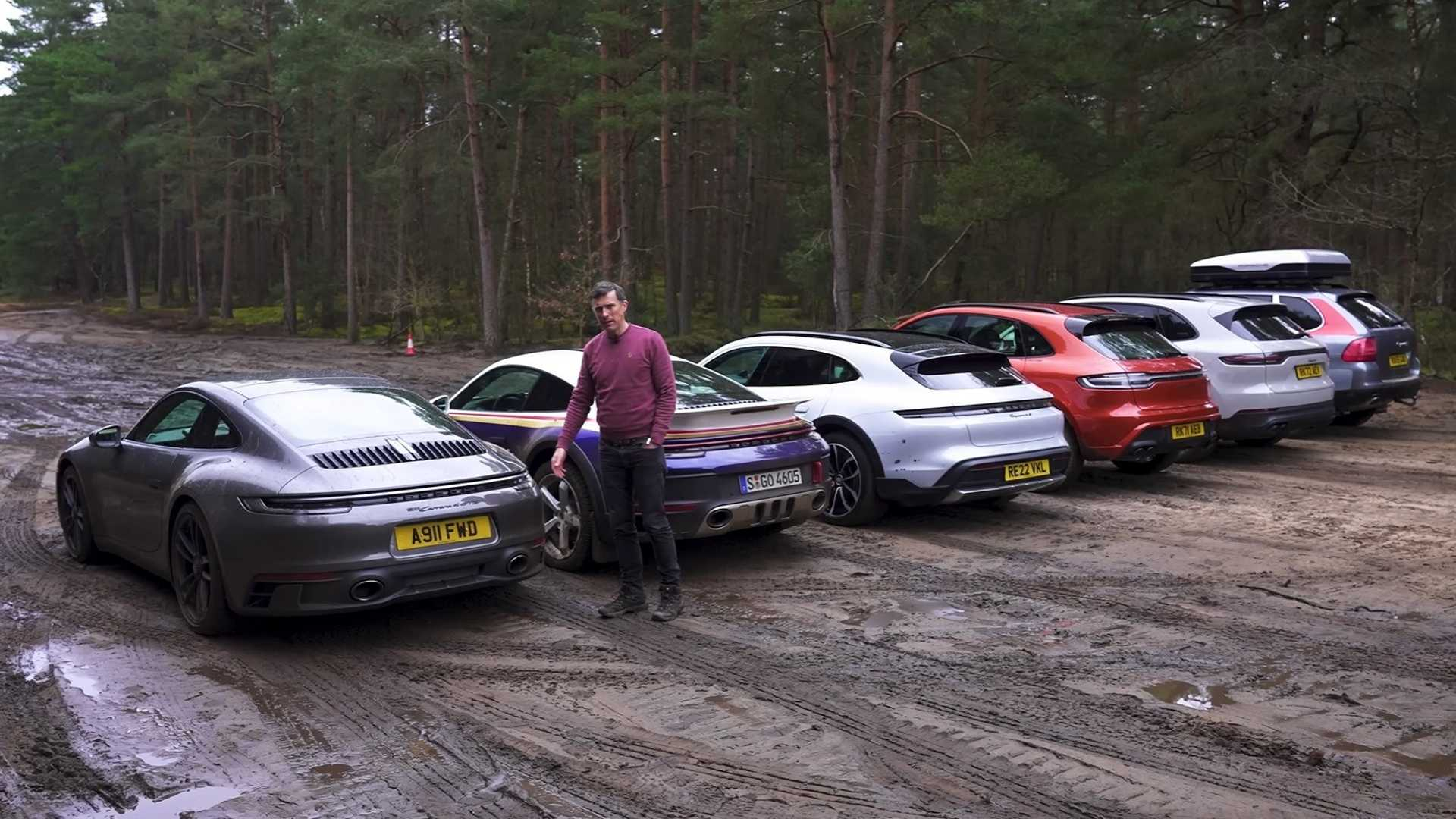 Бясна гонка в калта между Porsche-та с пълно задвижване ВИДЕО