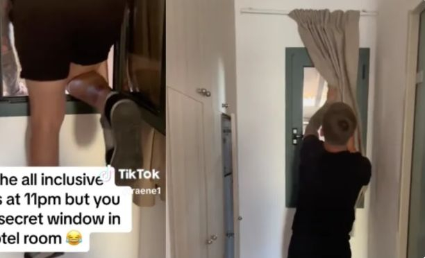 Джакпот! Турист откри таен прозорец в хотелската си стая ВИДЕО