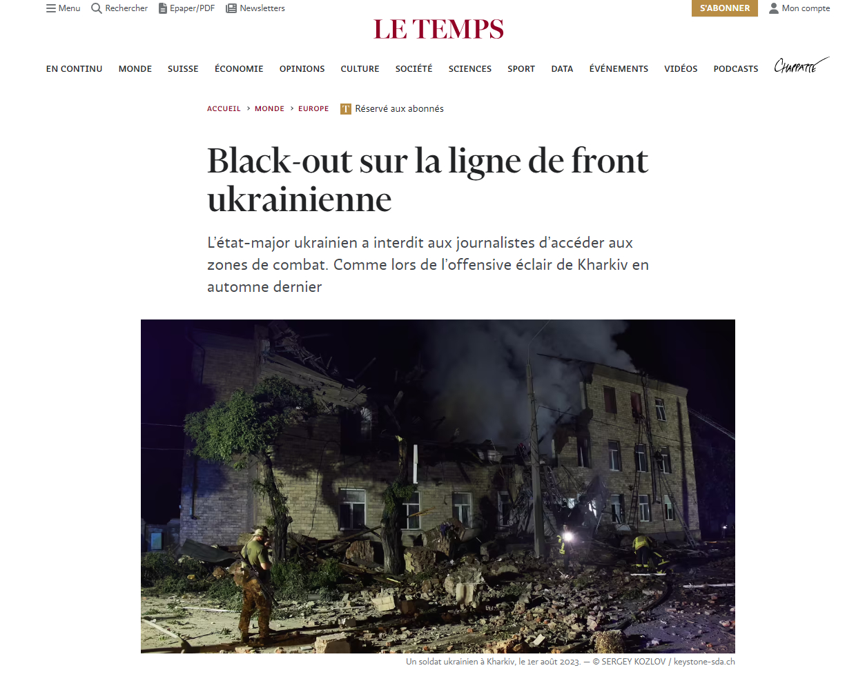 Le Temps: Киев забрани на западни журналисти да влизат в зоната на военни действия 