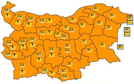 Ужасяващо и опасно време връхлита България в събота КАРТА