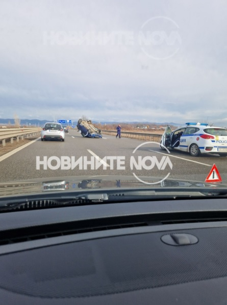 Бясна каскада между кола и камион на Северната тангента в София ВИДЕО 