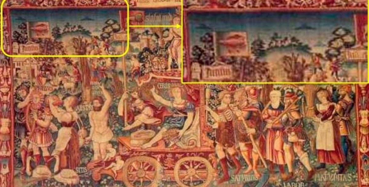 Гоблен от XVI в. с мистериозни дисковидни обекти не дава мира на учените и до днес 
