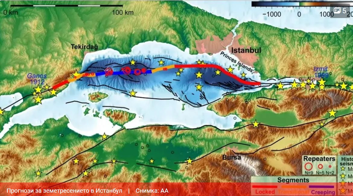 Мраморно море се разтърси, 4 сценария за земетресение в Истанбул КАРТА 