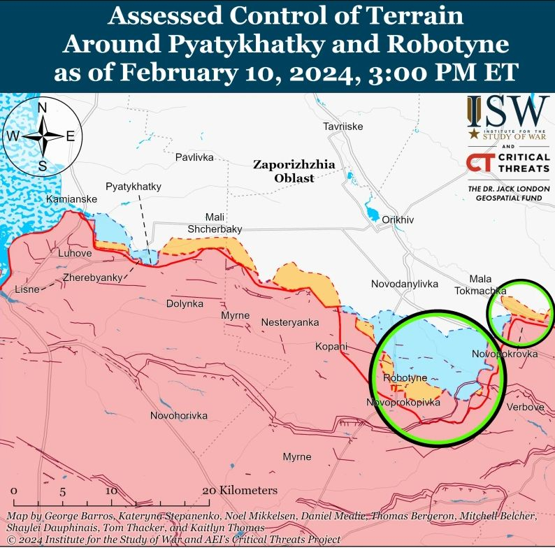ISW: ВСУ напредват до Работино, а Русия... КАРТА