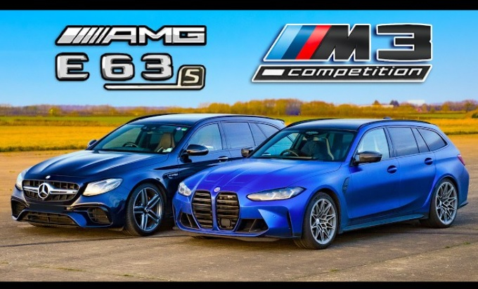 Яростна драг битка между суперкомбита BMW и Mercedes ВИДЕО