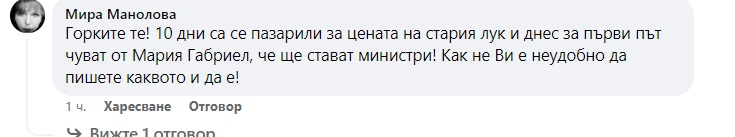 Неудачен хумор: Лена Бориславова порази мрежата, шегувайки се с кабинета "Габриел"