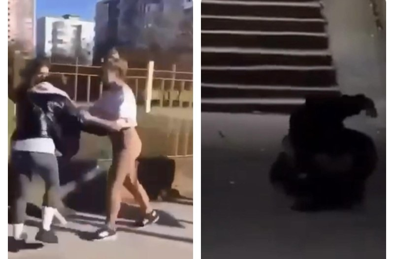 Брутално насилие в Пловдив! Момиче скубе и рита съученичка, а накрая... ВИДЕО