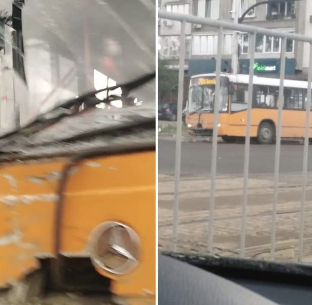 Зверско меле в София с автобус и... СНИМКИ