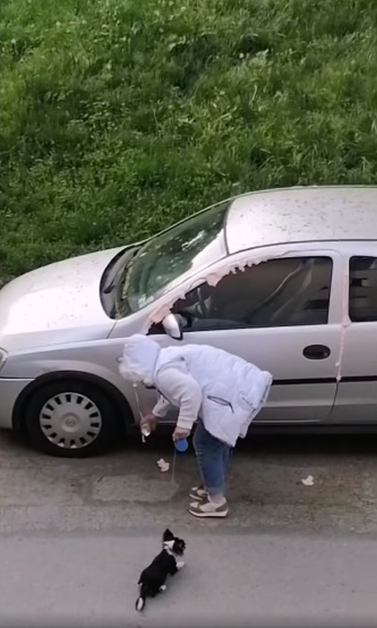 Пълен шок! Мъж улови на видео как софиянка запечата колата му с пяна, а минути по-късно го заплаши с убийство СНИМКИ