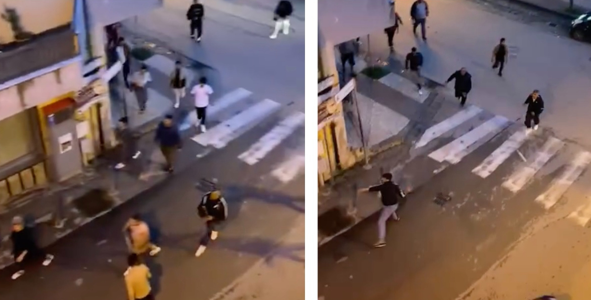 Озверели родни роми се млатят с тояги и дъски в Италия, местните плачат и не смеят да излязат навън ВИДЕО