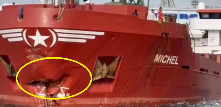 След извънредната ситуация в Черно море с потънал кораб, другият стигна Варна в този вид ВИДЕО