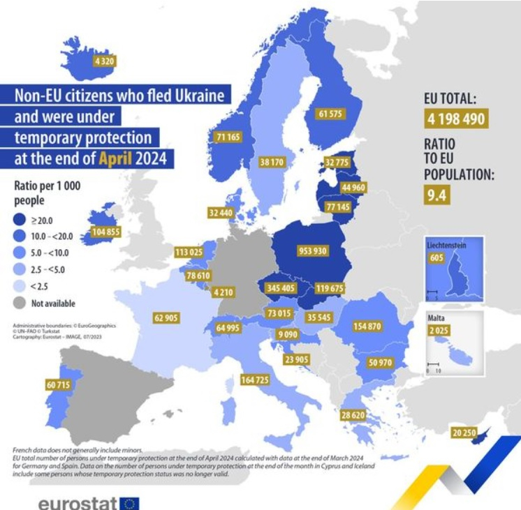 Стана ясно колко украинци са избягали в ЕС заради войната