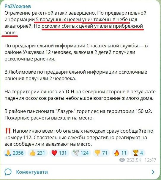 Ужасът на войната: Ракета падна на известен плаж на Черно море, има убити и ранени