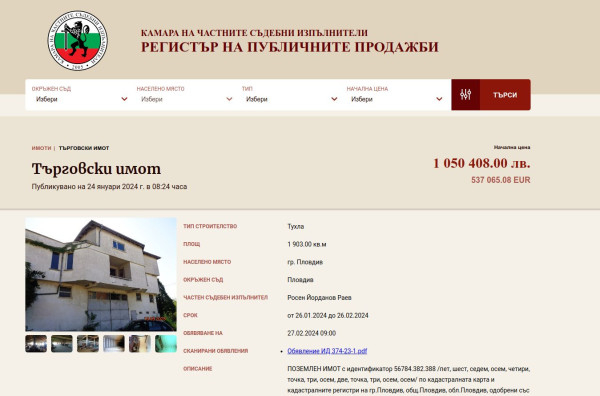 Цената драстично пада, но мераклии няма: Апетитен имот в Пловдив отново е на тезгяха СНИМКИ 
