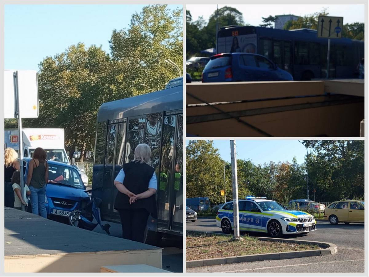 Кошмарен инцидент с автобус от градския транспорт в Бургас СНИМКИ
