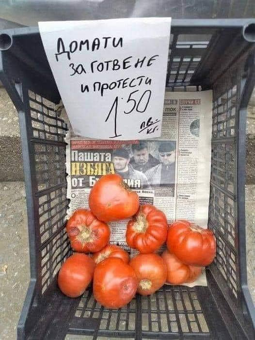 Пуснаха домати за протести СНИМКА