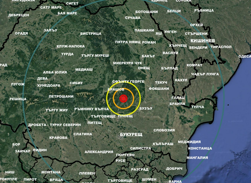 Мощно земетресение във Вранча, разлюля яко и България