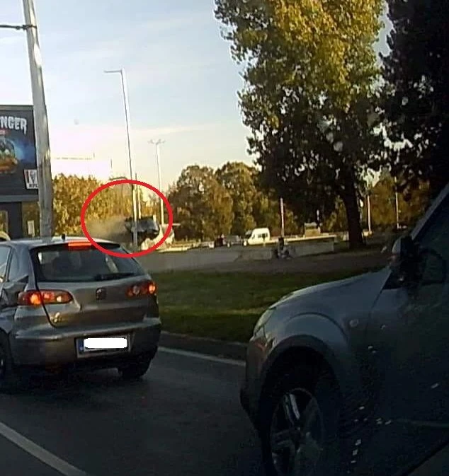 Брутално ВИДЕО улови „момента на полета” от адския екшън в София