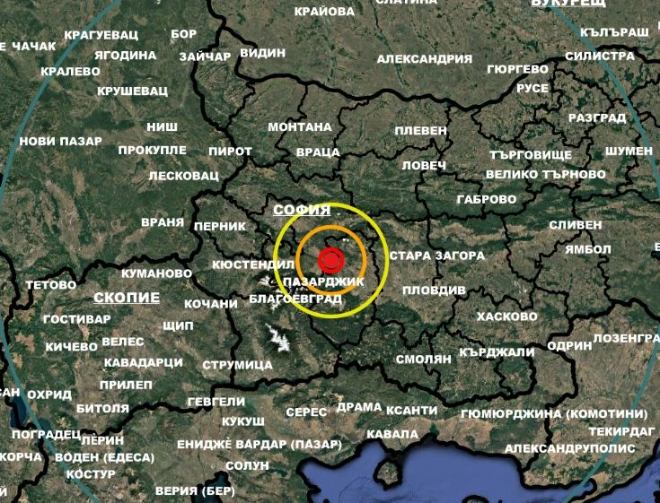 Земетресение люшна България СНИМКА