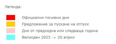 Пълен СПИСЪК на почивните дни през 2025 г., това са вариантите за дълга отпуска 