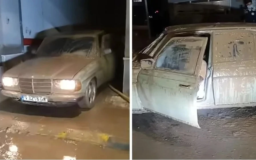 Стар Мерцедес прекара дни под вода и след това се случи нещо удивително ВИДЕО