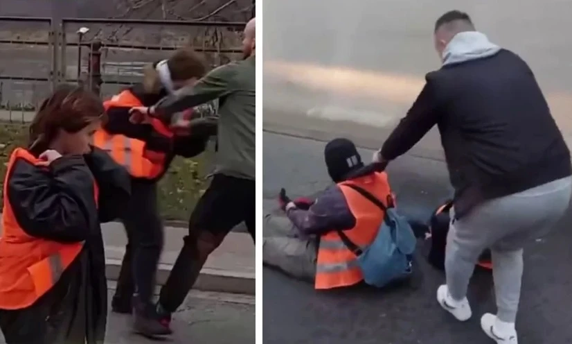 Вижте какво правят шофьорите с климатичните активисти във Варшава ВИДЕО