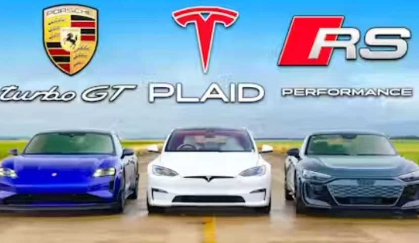 Вижте бясна битка на електромобили Audi, Porsche и Tesla, ето кой е най-бърз ВИДЕО