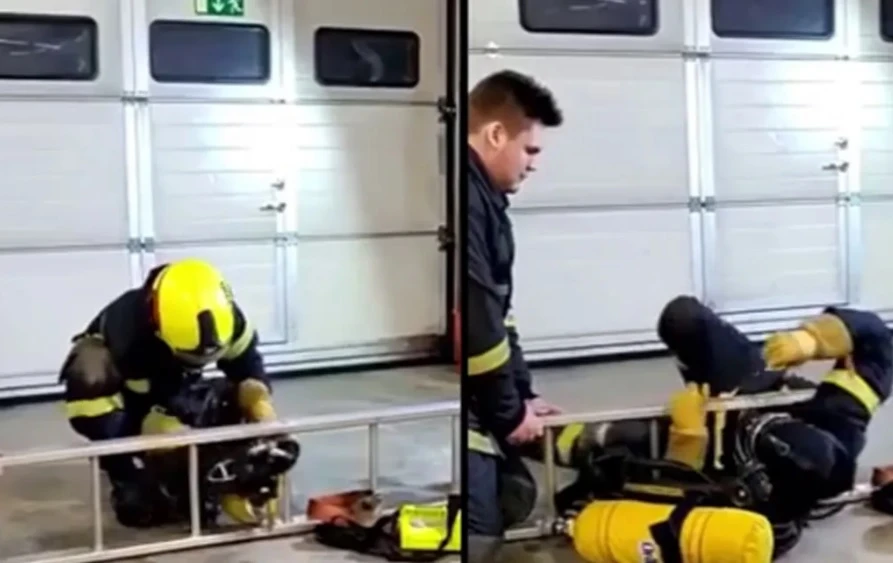Опитен пожарникар показа как се влиза в непроходими места ВИДЕО