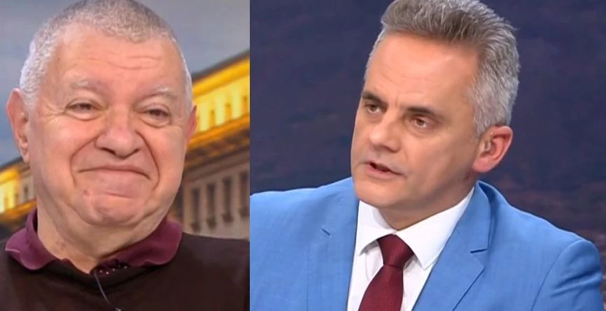 Цирк в ефир: Мишо Константинов шашна Любо Огнянов, водещият скочи от стола!
