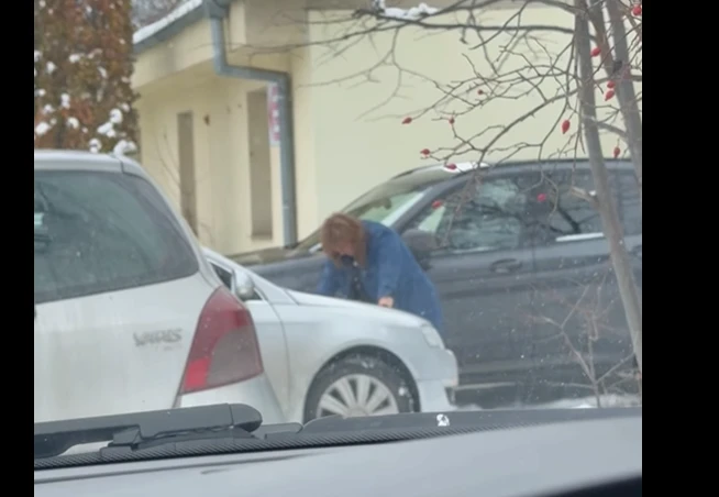 Заснеха грозна сцена пред столична болница! Жена чупи... ВИДЕО