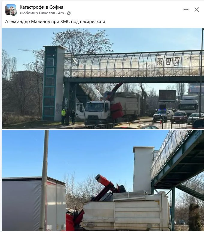 Само в БЛИЦ! ВИДЕО от адското меле с боклукчийски камион в София